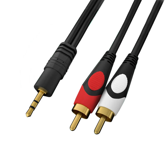 AUX 3.5mm JACK TO 2RCA CABLE CABLE SUPER HIGH QUALITY FULL COPPER ULTRA HIGH TRANSFER SPEED